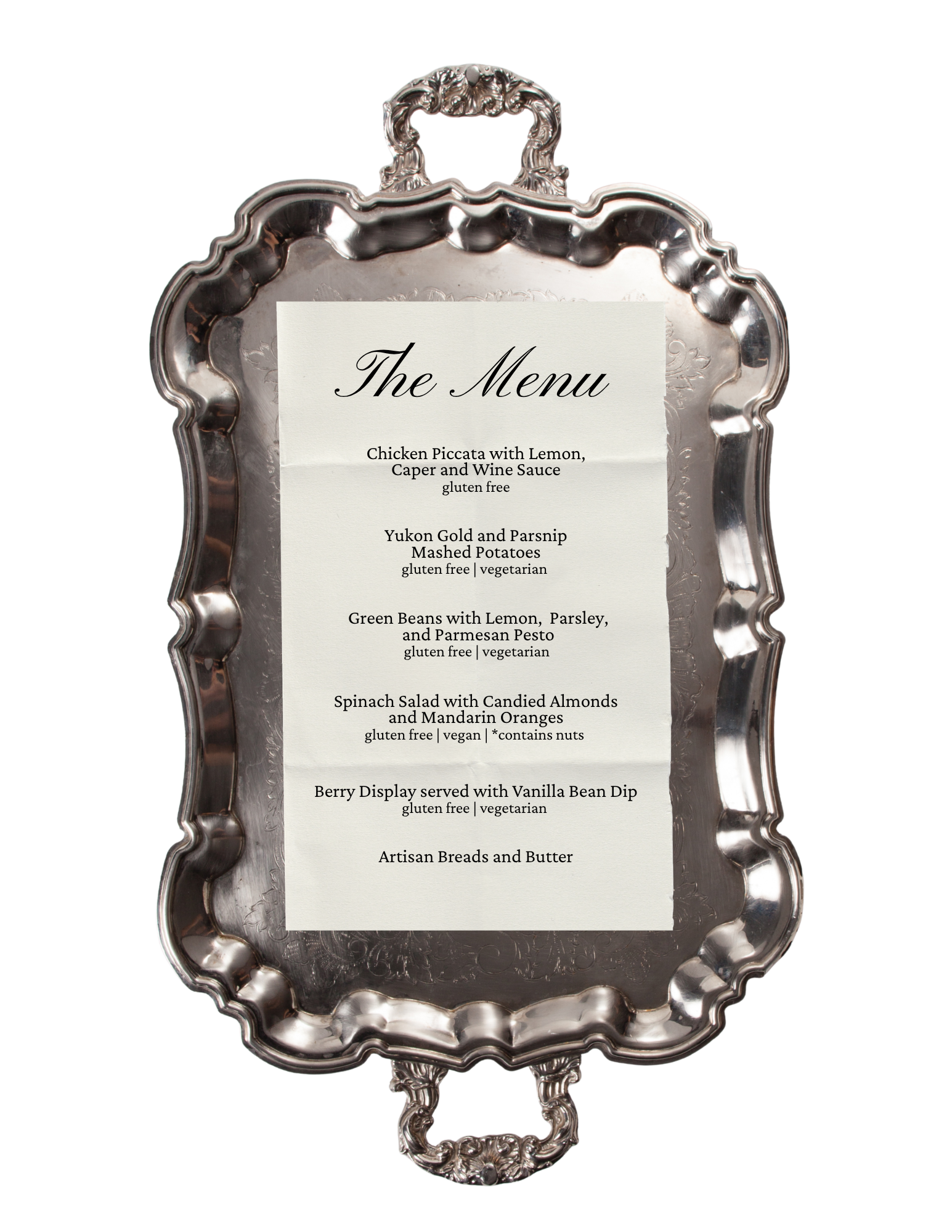 Silver serving platter